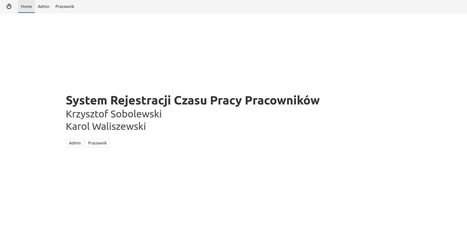 Strona tytułowa z tytułem projektu oraz autorami: Karolem Waliszewskim oraz Krzysztofem Sobolewskim